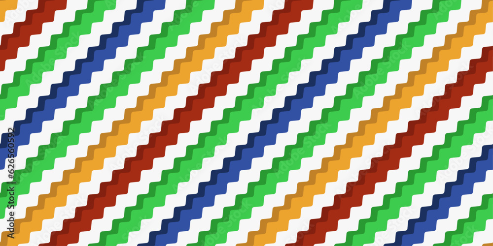 Aufkleber Colored ladder of zigzag stripes. Diagonal striped pattern. For print and interior, wallpaper and textiles.