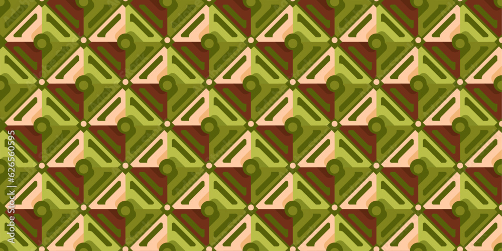Poster Olive colored diamonds. Vector pattern of repeating rhombuses. For print and interior, wallpaper and textiles.
