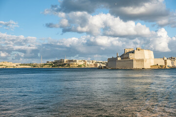 view of an old fortress at the harbor