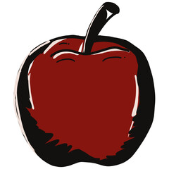 apple drawing cartoon, apple  for cooking and food