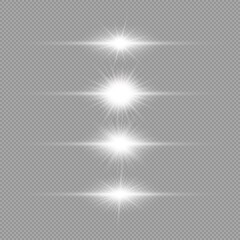 White horizontal light effect of lens flares