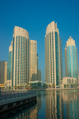 Fototapeta premium High rise buildings and streets in Dubai, UAE