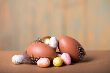 easter eggs in a basket