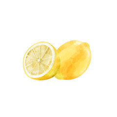 Set of flying cut fresh juicy lemon 