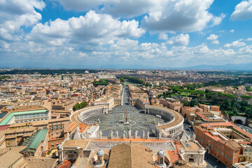 Fototapeta na wymiar Vatican city aerial view on sunny summer day