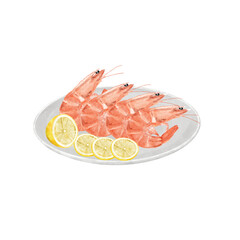 Shrimp seafood with lemon and spices.