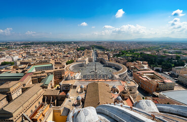 Vatican city aerial view on sunny summer day