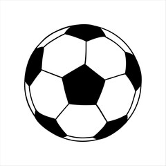 Vector Hand drawn Football ball on a white background. Soccer Ball. Soccer hand-drawn ball in doodle style isolated on white background. Sport Concept Design Element.