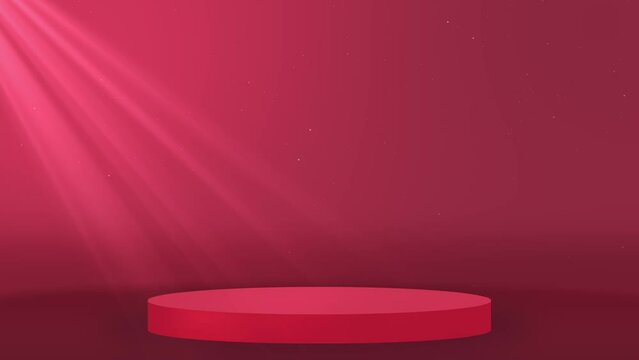 4k 3D ockup stage for product display presentation spotlight marketing award advertising. illuminated floodlight atmospheric club haze. Presentation commercial product display stand, showcase