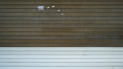 Brown and white metallic metal shutter door texture background