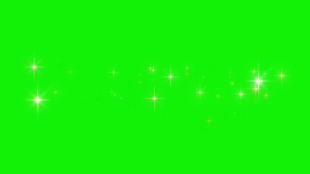 Abstract Golden glittering Loop Particles on a green screen
