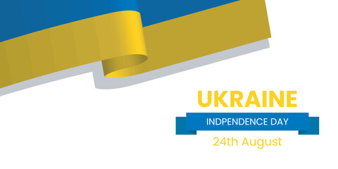 Ukraine banner for national day with abstract modern design. 24th Of August Independence Day.