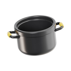 cooking pot 3d render icon illustration, transparent background, cooking and kitchen