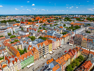 Aerial view of the old town in Europe