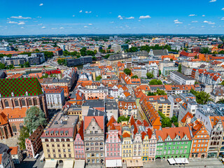 Fototapeta na wymiar Aerial view of the old town in Europe