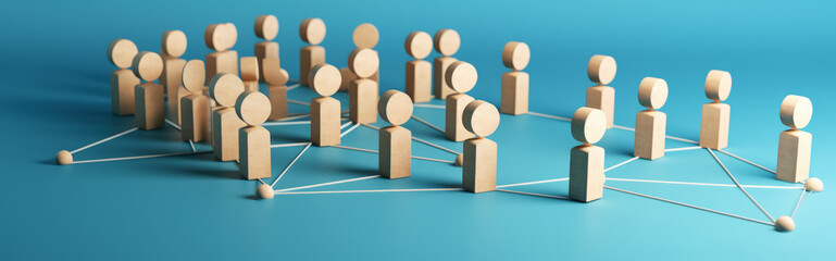 Connection, network, relation concept. human relation and network model diagram. Hand edited generative AI