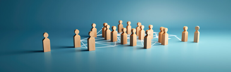 Connection, network, relation concept. human relation and network model diagram. Hand edited generative AI