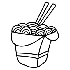 illustration of a noodle with chopsticks