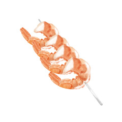 Cooked shrimp with full shell isolated