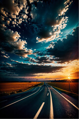 A road with Beautiful sky 