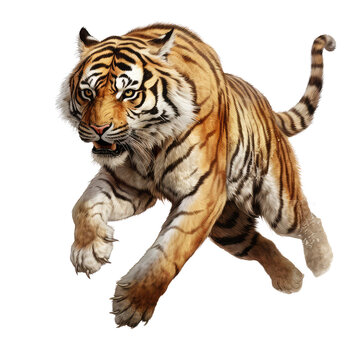 brown tiger isolated on white
