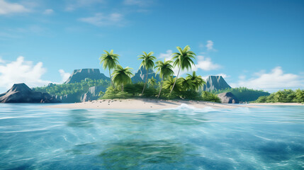 夏の海と無人島