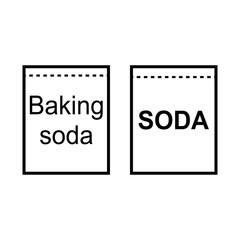 Set of Baking soda ingredient icon, cook design symbol, bakery product vector illustration
