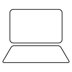 Laptop flat web icon, notebook computer technology symbol , blank display vector illustration