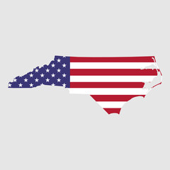 North Carolina map shape, united states of america. Flat concept symbol vector illustration