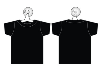 Black soccer jersey with hood and hanger for car window on white background front and back vector file.