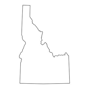 recommend clip art: Idaho map shape, united states of america. Flat concept icon symbol vector illustration