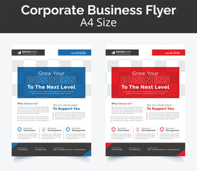 Corporate business flyer poster pamphlet brochure cover template design with red color on a4 paper size. For marketing, business proposal, promotion, advertise, publication, cover page