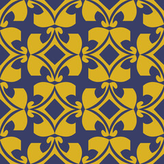 Vector yellow geometric pattern. Seamless pattern with rounded shapes.