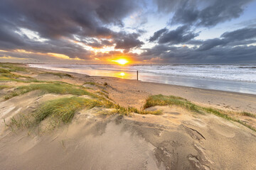 Dune Landscape under cloudy autumn sky
