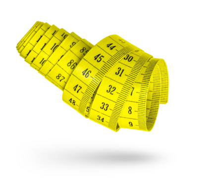 Measuring tape isolated on white background. Tape for measuring sizes in centimeters, yellow. The concept of diet, weight loss or distance measurement.