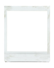 Old square white instant photo frame
