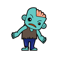 Zombie . Halloween cartoon characters . Vector .