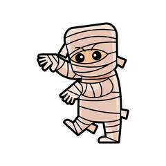 Mummy . Halloween cartoon characters . Vector .