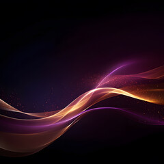 Naklejka premium Abstract dynamic black background in gold and pink and silver colour, sci-fic, technology, glitter, light, 