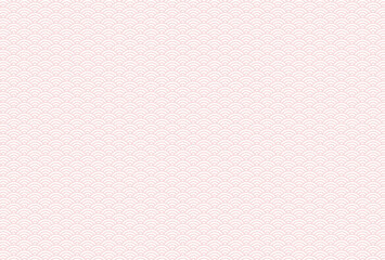 Fototapeta 薄いピンク色の日本の伝統な文様 - 青海波 - 和モダンなかわいいパターン背景素材 - はがき比率	 obraz