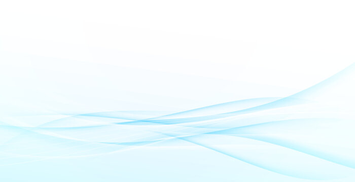Smoke fluid gradient abstract swoosh waves over mild blue background. Vector illustration