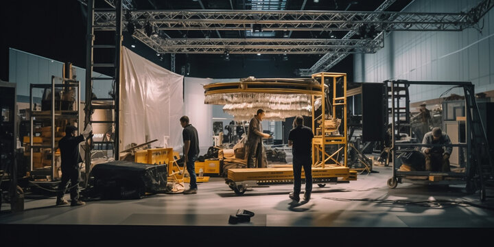 Behind the Scenes: Fascinating Photos of Messe Construction and Exhibition Setup - AI generated