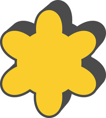 Abstract geometric element. Neobrutalism graphic shape. Minimal groovy Y2k retro sticker. Retro label. Simple yellow star