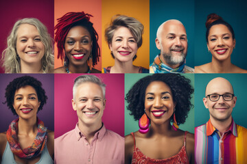 A collage of diverse faces representing the LGBTQ community , diversity concept