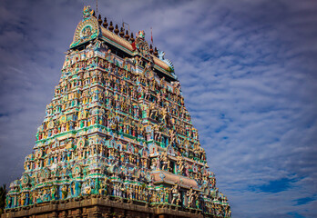 Temple tower of Thillai Nataraja Temple, also referred as the Chidambaram Nataraja Temple, is a...