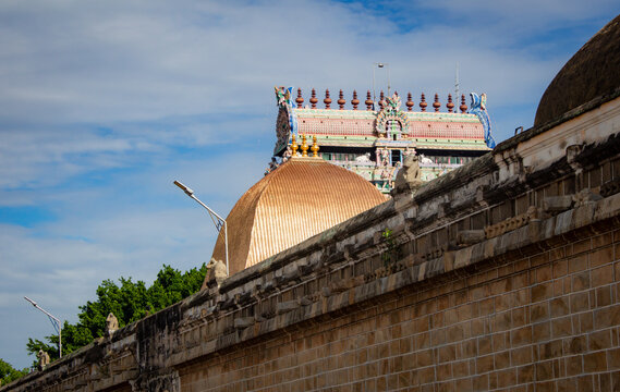 Golden tower in Thillai Nataraja Temple, also referred as the Chidambaram Nataraja Temple, is a Hindu temple dedicated to Nataraja, the form of Shiva as the lord of dance