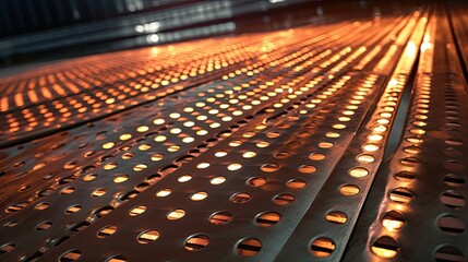 Obraz premium Non-slip Steel grating. Generative Ai