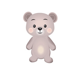 Vector illustration of cartoon teddy bear isolated on white background