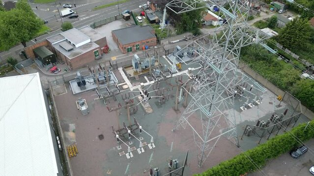 High Voltage Electrical Substation and Pylon