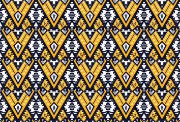 Geometric ethnic oriental seamless pattern design. Design for background, wallpaper, carpet, fabric, clothing, scarf, handkerchief. Abstract background.